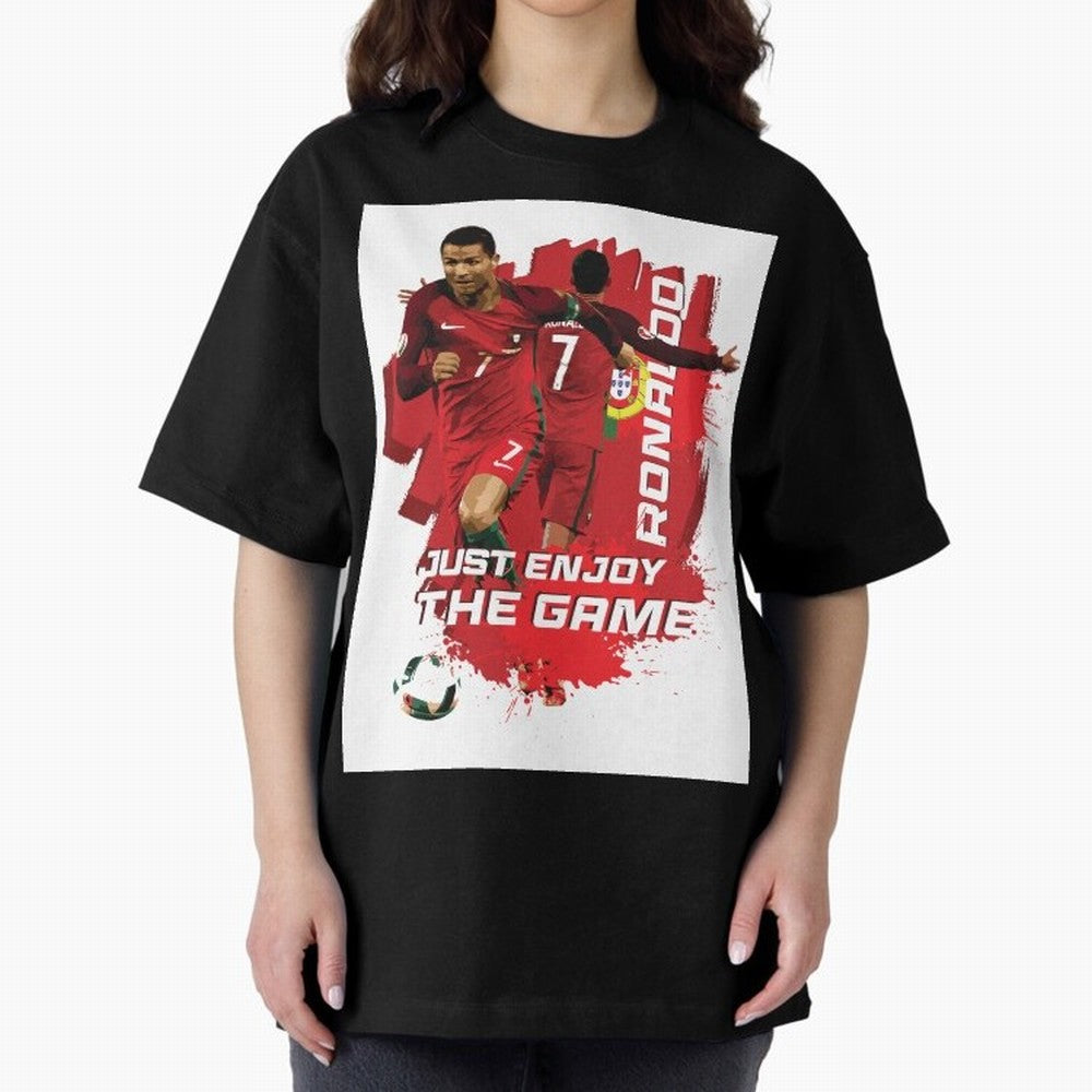 Cristiano Ronaldo Oversized T-Shirt Show Match Day Excitement for the FIFA World Cup 2026 USA Canada Mexico Journey through Messi, CR7 and Mbappe Highlights, Portugal, Spain and Germany Pride, Goal Celebration Energy, Supporter Heritage, Football