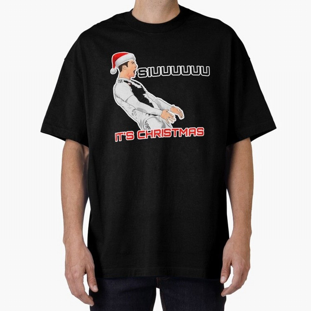 Siuuuuuu CR7 Christmas funny Oversized T-Shirt Embrace FIFA World Cup 2026 Spirit, Built around France, Messi, Vintage Soccer Flavor, Modern Football Stars, National Flags and Final Night Emotion; Perfect for Supporters Who Want Bold Football