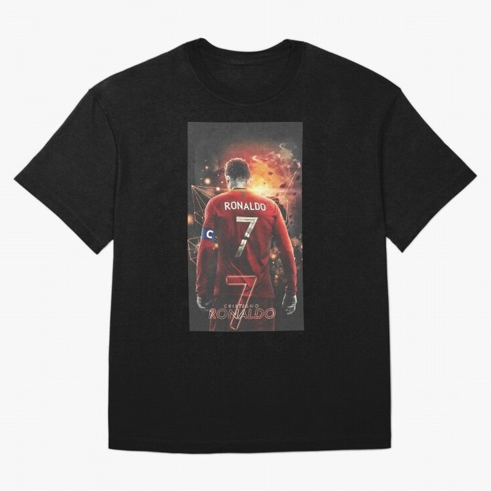 At Back Oversized T-Shirt Celebrate the Next Chapter of FIFA World Cup 2026 USA Canada Mexico Centered on Cristiano Ronaldo, Argentina and Brazil Energy, Retro Football Energy, Iconic Rivalries, Trophy Chase Drama and Stadium Atmosphere; Made for
