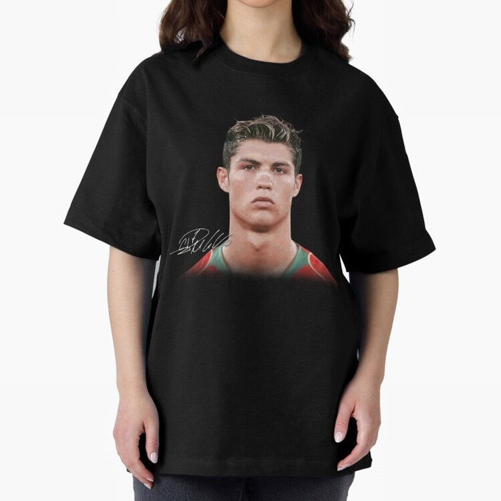 Cristiano Ronaldo T-Shirt Big Face Young Ronaldo Graphic Tee Oversized T-Shirt Live the Energy of the FIFA World Cup 2026 Group Stage Journey through Messi and Cristiano Ronaldo Highlights, Spain Pride, Soccer Culture, Superstar Moments, National