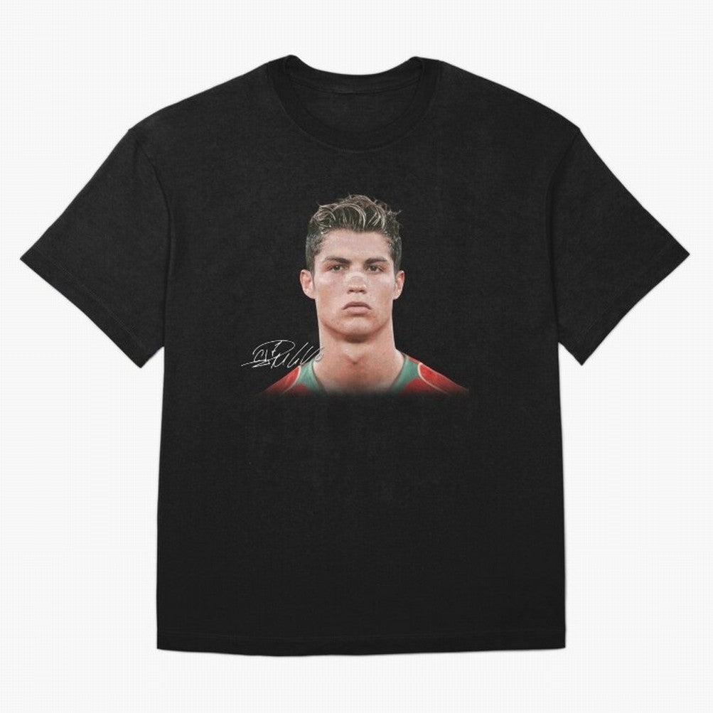 Cristiano Ronaldo T-Shirt Big Face Young Ronaldo Graphic Tee Oversized T-Shirt Live the Energy of the FIFA World Cup 2026 Group Stage Journey through Messi and Cristiano Ronaldo Highlights, Spain Pride, Soccer Culture, Superstar Moments, National