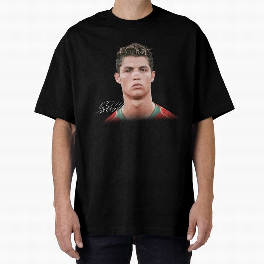 Cristiano Ronaldo T-Shirt Big Face Young Ronaldo Graphic Tee Oversized T-Shirt Live the Energy of the FIFA World Cup 2026 Group Stage Journey through Messi and Cristiano Ronaldo Highlights, Spain Pride, Soccer Culture, Superstar Moments, National