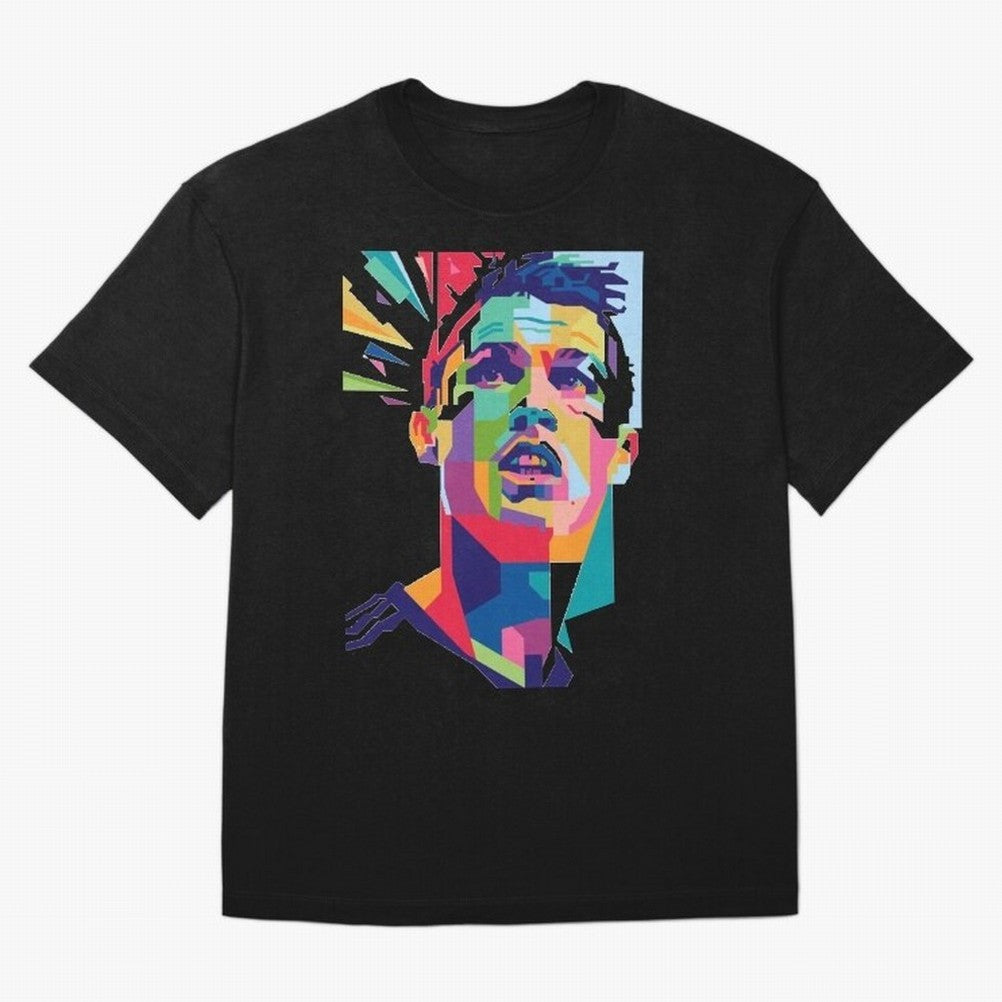 CR7 Sketch Oversized T-Shirt Celebrate Football Dreams Across FIFA World Cup 2026 for Fans of Mbappe and Germany, Bringing Vintage Soccer Flavor, Modern Football Stars, National Flags and Final Night Emotion; Ideal for Fans Who Follow Messi,