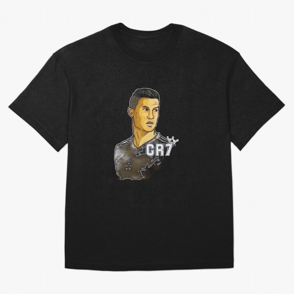 Cristiano Ronaldo digital art Oversized T-Shirt Represent Football Lovers during Global Football Passion for FIFA World Cup 2026 USA Canada Mexico, Centered on CR7 and Messi, Spain, Championship Spirit, Famous Goals, Roaring Crowds and