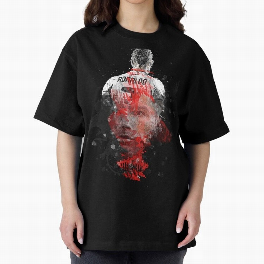 cristiano ronaldo Oversized T-Shirt Support Iconic Players in FIFA World Cup 2026 Spirit, Centered on France and Portugal, Messi and Cristiano Ronaldo, Global Supporter Spirit, Legendary Goals, National Colors and Tournament Celebration; Ideal for