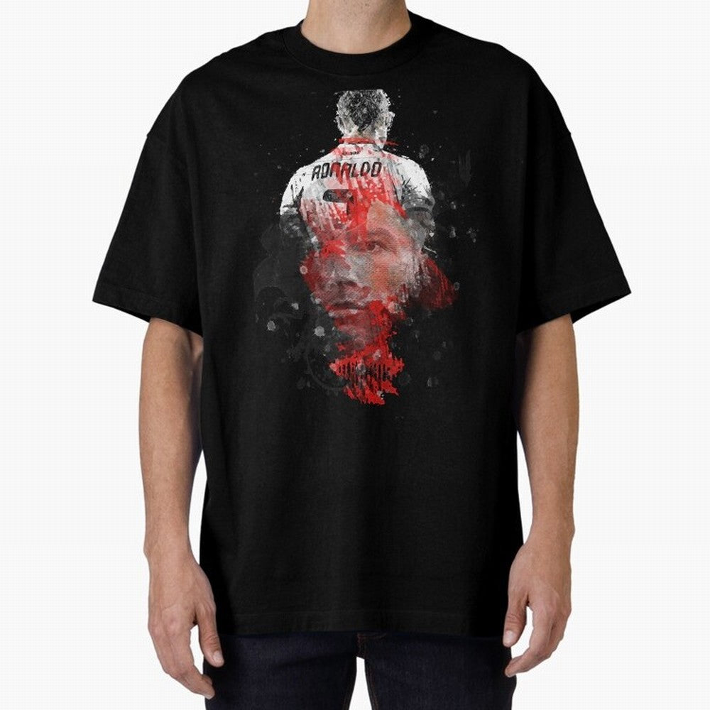cristiano ronaldo Oversized T-Shirt Support Iconic Players in FIFA World Cup 2026 Spirit, Centered on France and Portugal, Messi and Cristiano Ronaldo, Global Supporter Spirit, Legendary Goals, National Colors and Tournament Celebration; Ideal for