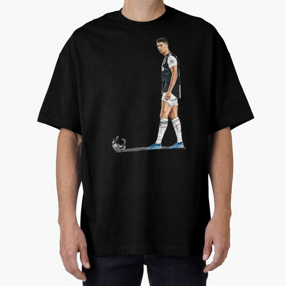 Ronaldo Watercolor Oversized T-Shirt Make Memories around FIFA World Cup 2026 USA Canada Mexico Centered on Haaland and Mbappe, England Energy, Football Festival Excitement, Trophy Ambitions, Country Rivalries and Star Player Buzz; Perfect for