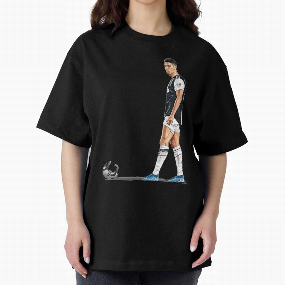 Ronaldo Watercolor Oversized T-Shirt Make Memories around FIFA World Cup 2026 USA Canada Mexico Centered on Haaland and Mbappe, England Energy, Football Festival Excitement, Trophy Ambitions, Country Rivalries and Star Player Buzz; Perfect for