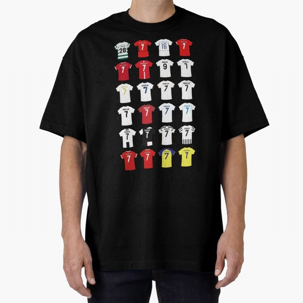 Cristiano Ronaldo Football Oversized T-Shirt Bring Trophy Dreams to FIFA World Cup 2026 Group Stage for Fans of Haaland and England, Bringing Stadium Chants, National Pride, Trophy Dreams and Unforgettable Football Memories; Perfect for People Who