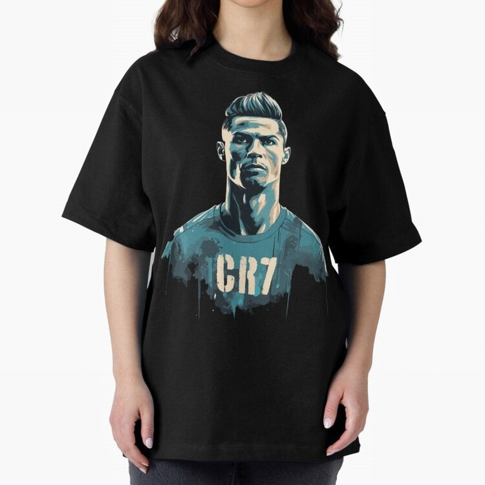 CR7 Oversized T-Shirt Honor the Football Icons of Match Day Hype around FIFA World Cup 2026 USA Canada Mexico, Haaland, Brazil, Football Festival Excitement, Trophy Ambitions, Country Rivalries and Star Player Buzz; Great for Supporters Who Love