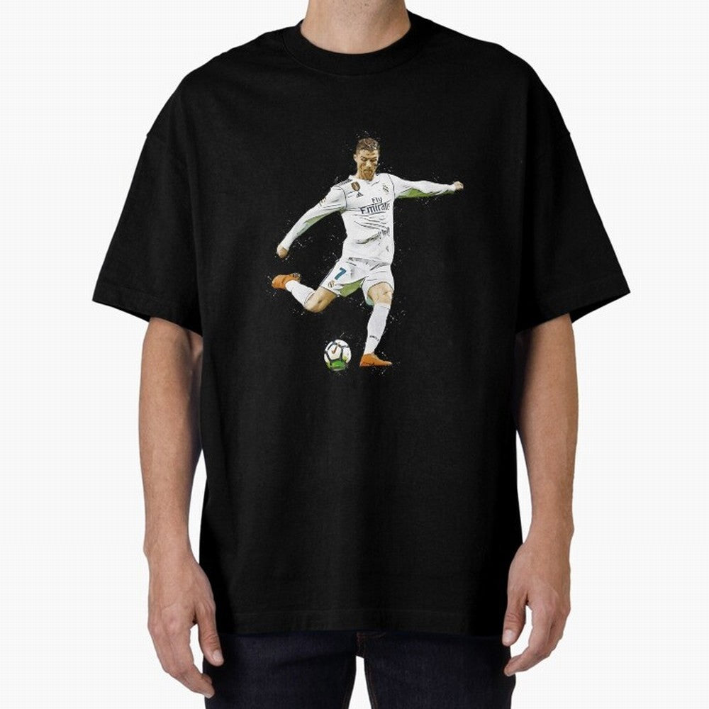 Cristiano Ronaldo Celebration Oversized T-Shirt Join Supporters Worldwide for FIFA World Cup 2026 Spirit, Driven by Brazil, Portugal and Argentina, CR7 and Messi, Game Day Rituals, Football Legends, Country Pride and the Road to the Final; Perfect