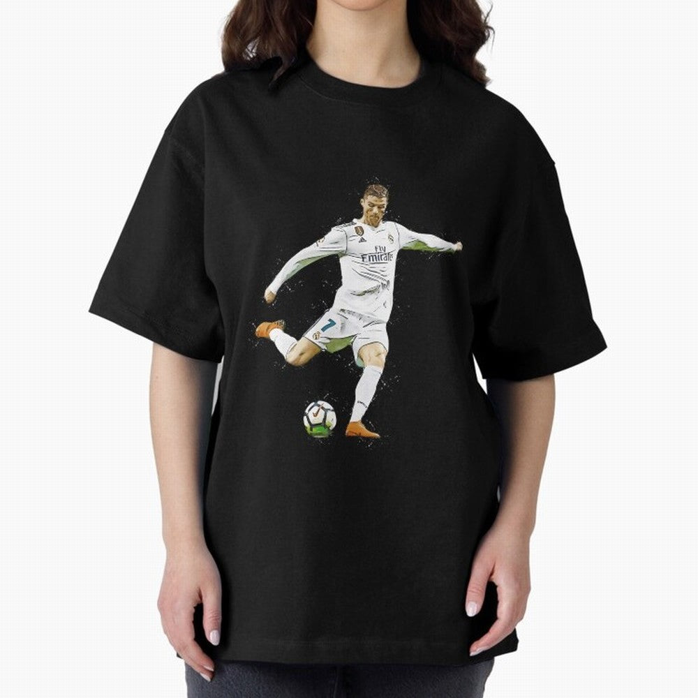 Cristiano Ronaldo Celebration Oversized T-Shirt Join Supporters Worldwide for FIFA World Cup 2026 Spirit, Driven by Brazil, Portugal and Argentina, CR7 and Messi, Game Day Rituals, Football Legends, Country Pride and the Road to the Final; Perfect