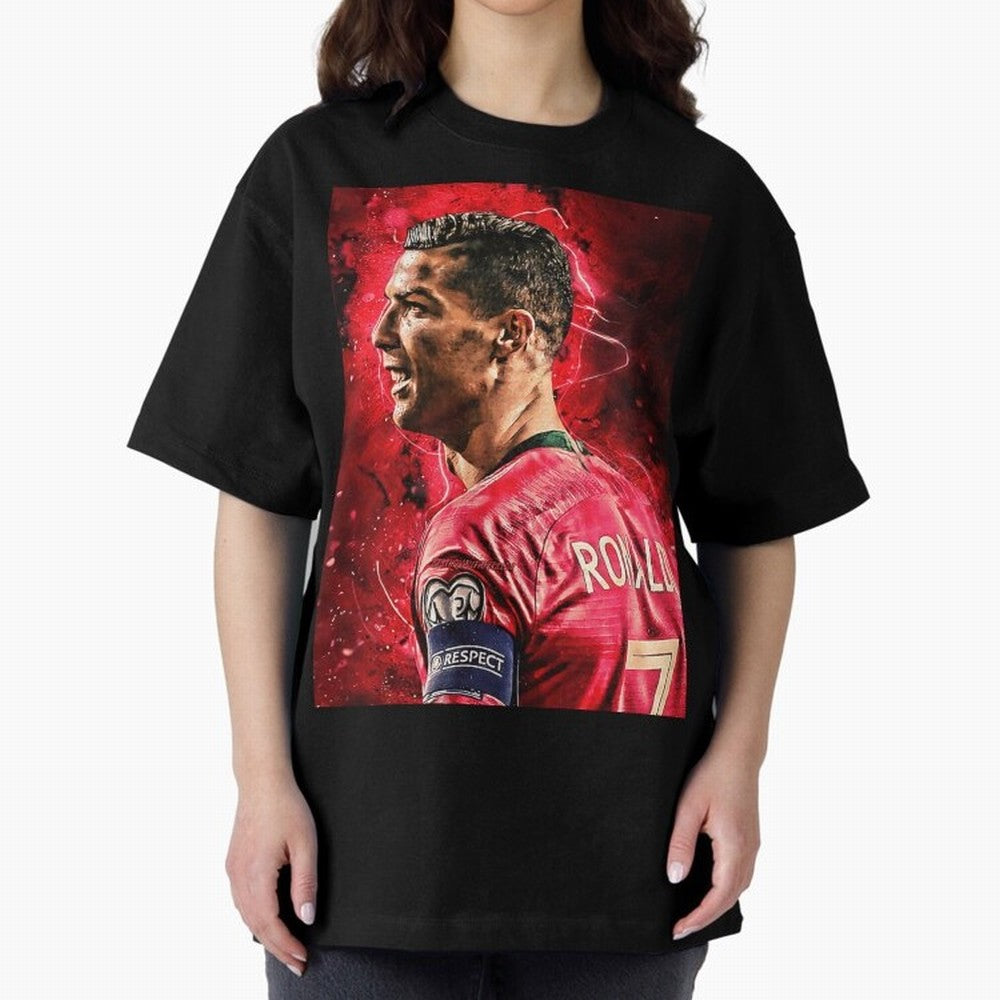 R-o-n-a-l-d-o Design Wallpaper Oversized T-Shirt Spotlight FIFA World Cup 2026 Spirit, Featuring Argentina, France and Brazil, Messi, Worldwide Fan Energy, Dramatic Goals, Stadium Lights and Championship Celebrations; Perfect for People Who Love