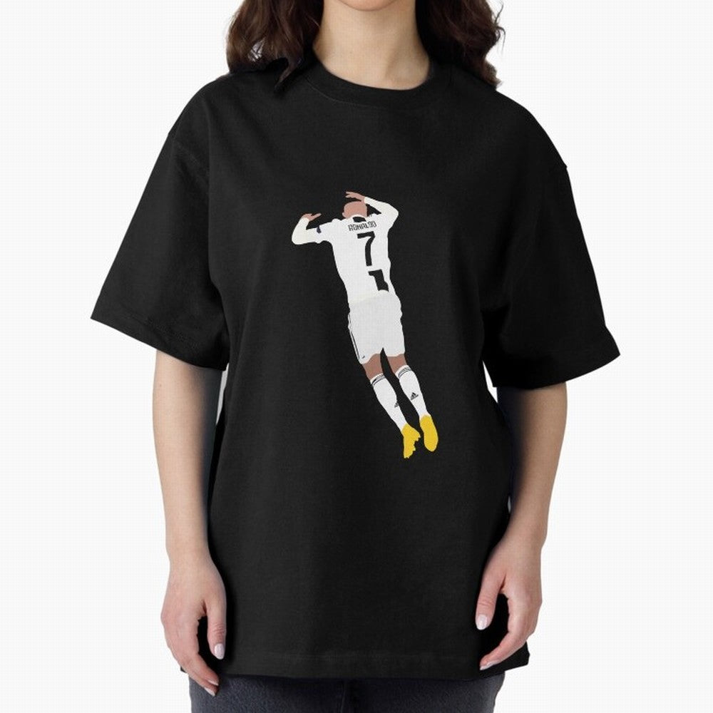 cristiano ronaldo goal celebration Oversized T-Shirt Live the Energy of Global Football Passion for FIFA World Cup 2026 USA Canada Mexico, Filled with CR7 and Messi, France and Portugal, Worldwide Fan Energy, Dramatic Goals, Stadium Lights and