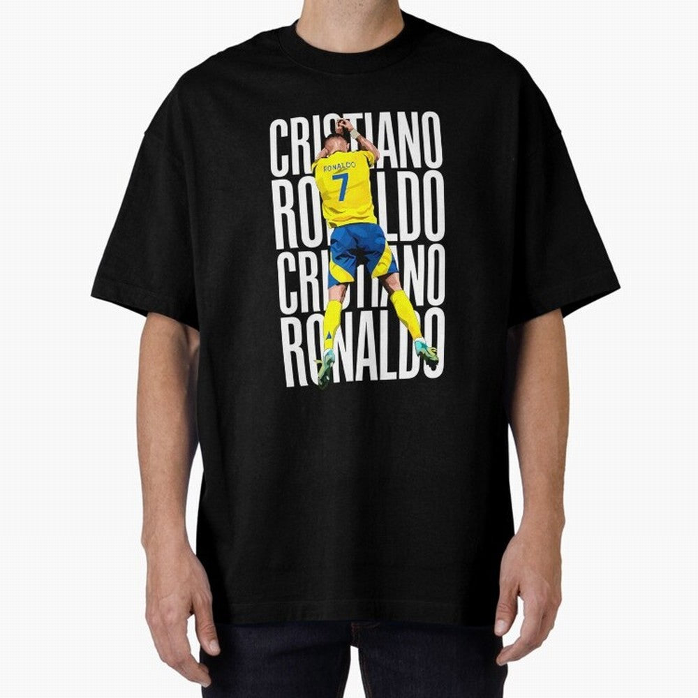 Cristiano Ronaldo Siuuuu Celebration Oversized T-Shirt Support Iconic Players in Match Day Hype around FIFA World Cup 2026, Neymar, Argentina, Worldwide Fan Energy, Dramatic Goals, Stadium Lights and Championship Celebrations; Ideal for Passionate
