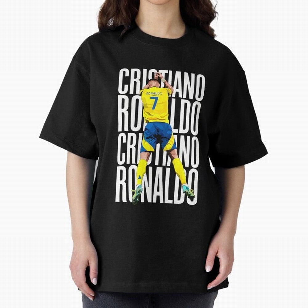 Cristiano Ronaldo Siuuuu Celebration Oversized T-Shirt Support Iconic Players in Match Day Hype around FIFA World Cup 2026, Neymar, Argentina, Worldwide Fan Energy, Dramatic Goals, Stadium Lights and Championship Celebrations; Ideal for Passionate