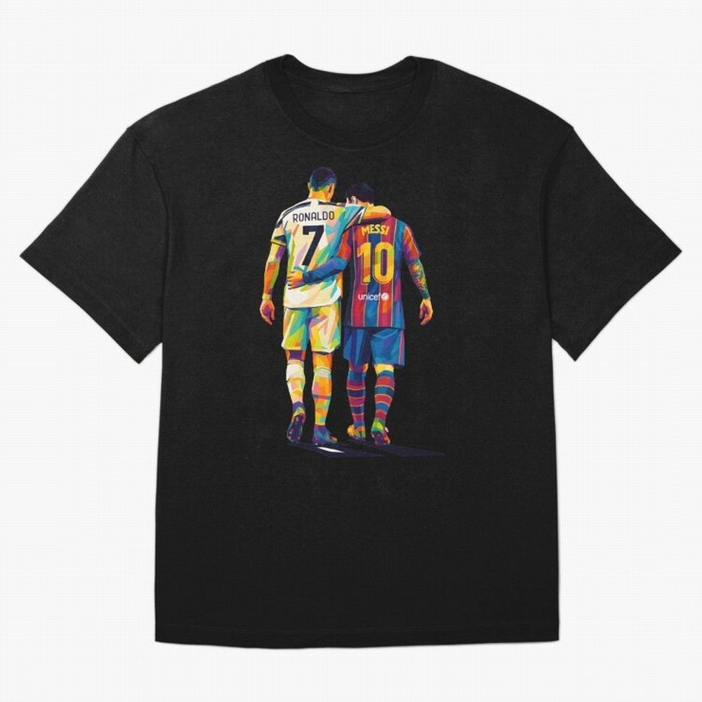 Cristiano Ronaldo and Messi Wpap Art Oversized T-Shirt Make Your Look Match FIFA World Cup 2026 USA Canada Mexico Driven by Cristiano Ronaldo, England and Germany Energy, Vintage Soccer Flavor, Modern Football Stars, National Flags and Final Night