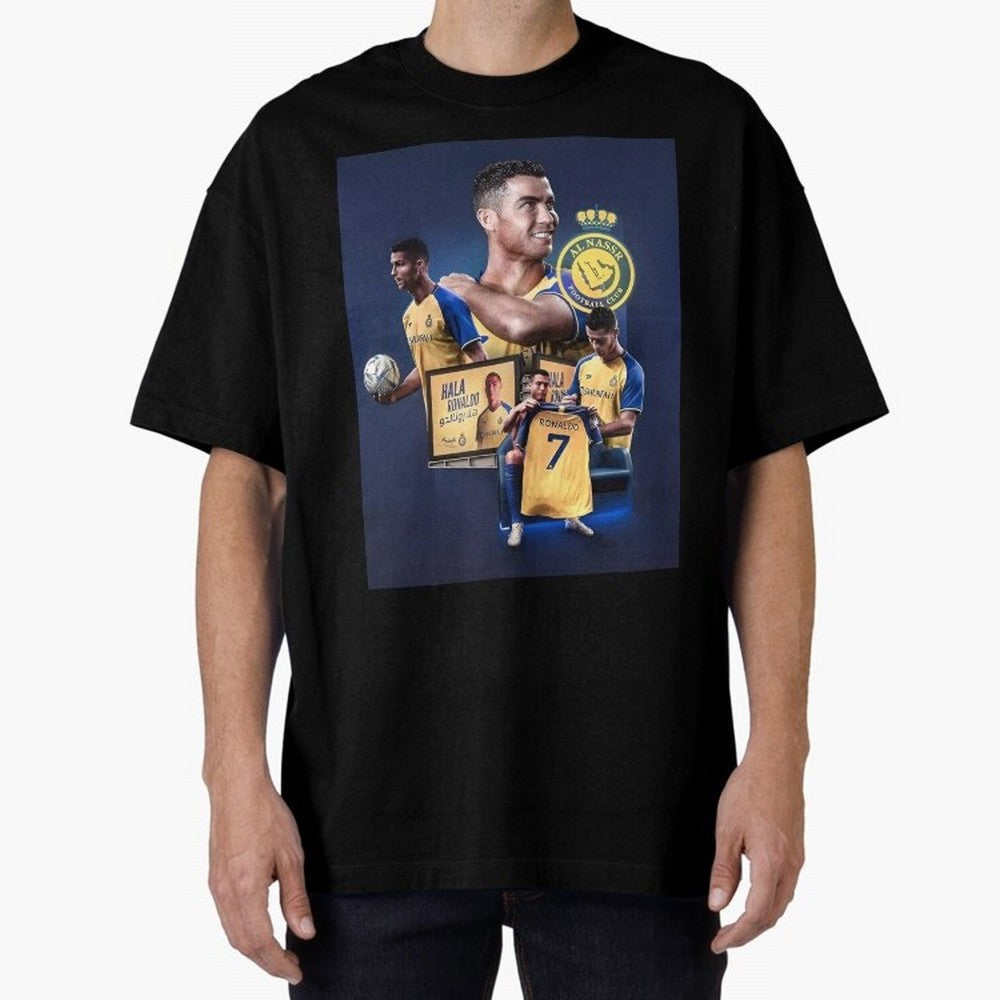 Art Cristiano Ronaldo Wallpaper Oversized T-Shirt Keep Football History Alive during Global Football Passion for FIFA World Cup 2026 USA Canada Mexico, Inspired by Cristiano Ronaldo, Haaland and CR7, Argentina, Football History, Final Match Energy,