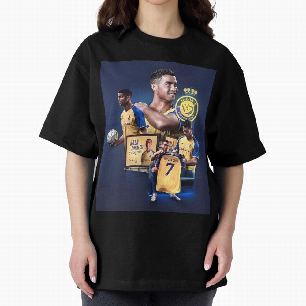 Art Cristiano Ronaldo Wallpaper Oversized T-Shirt Keep Football History Alive during Global Football Passion for FIFA World Cup 2026 USA Canada Mexico, Inspired by Cristiano Ronaldo, Haaland and CR7, Argentina, Football History, Final Match Energy,