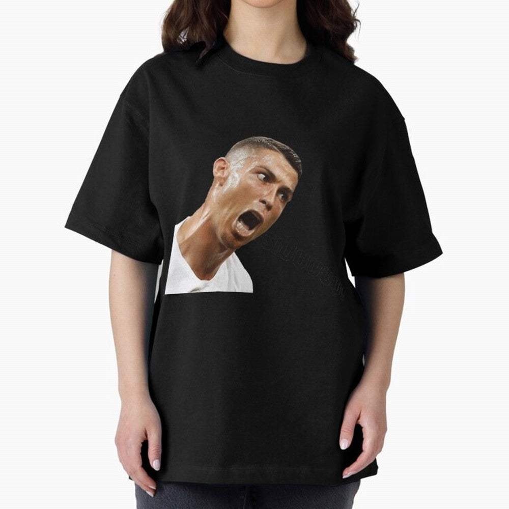 Cristiano Ronaldo Siuuu Meme Oversized T-Shirt Stand Proud for Global Football Passion for FIFA World Cup 2026 Group Stage, Highlighting Messi, CR7 and Mbappe, Brazil, Classic Soccer Heritage, Championship Pressure, Fan Loyalty and International