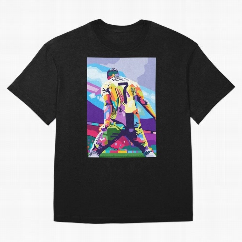 Cristiano Ronaldo Celebration Wpap Pop Art Oversized T-Shirt Celebrate National Team Dreams in Global Football Passion for FIFA World Cup 2026, Inspired by Haaland, Argentina and Brazil, Football Passion, Legendary Performances, Festival Vibes and