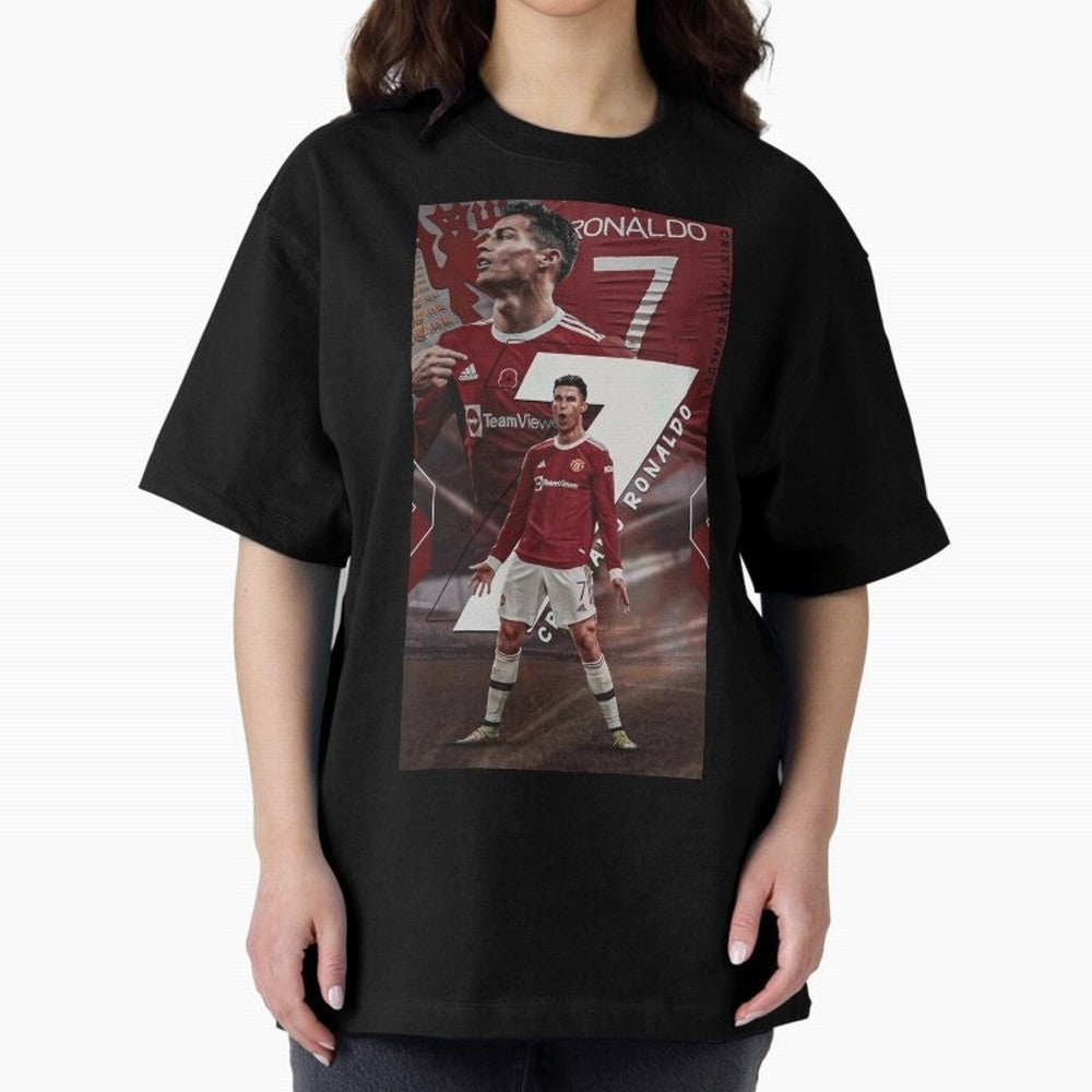 Cristiano Ronaldo Oversized T-Shirt Fuel FIFA World Cup 2026 USA Canada Mexico Centered on CR7, France Energy, Football Passion, Legendary Performances, Festival Vibes and Supporter Community; Ideal for Football Dads, Football Moms, Friends,