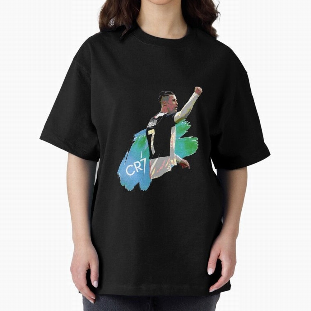 Cristiano Ronaldo Oversized T-Shirt Back the Journey through the FIFA World Cup 2026 USA Canada Mexico Journey through Messi and Cristiano Ronaldo Highlights, Spain Pride, Retro Football Energy, Iconic Rivalries, Trophy Chase Drama and Stadium
