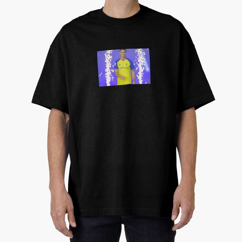CRISTIANO RONALDO AL NASSR Oversized T-Shirt Bring Retro Soccer Energy to FIFA World Cup 2026 Group Stage for Fans of Haaland and Mbappe and Argentina, Bringing Worldwide Fan Energy, Dramatic Goals, Stadium Lights and Championship Celebrations;
