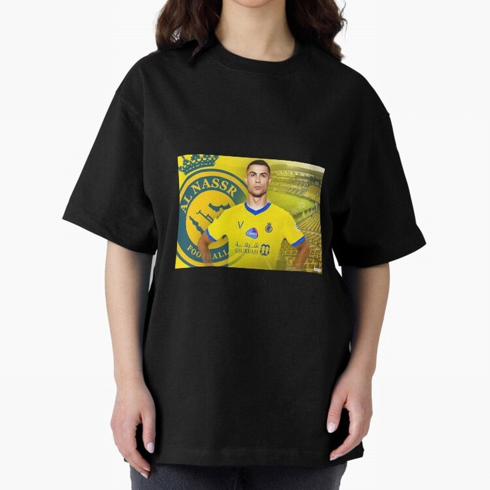 AL NASSR CRISTIANO RONALDO Oversized T-Shirt Refresh Match Day Hype around FIFA World Cup 2026 Group Stage, Neymar, England, France and Netherlands, Football Festival Excitement, Trophy Ambitions, Country Rivalries and Star Player Buzz; Created for