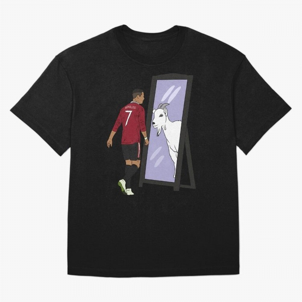 Cristiano Ronaldo Mirror GOAT Oversized T-Shirt Bring Legendary Rivalry Energy to FIFA World Cup 2026 USA Canada Mexico Spirit, Filled with Portugal, Spain and Germany, CR7 and Messi, Football Festival Excitement, Trophy Ambitions, Country