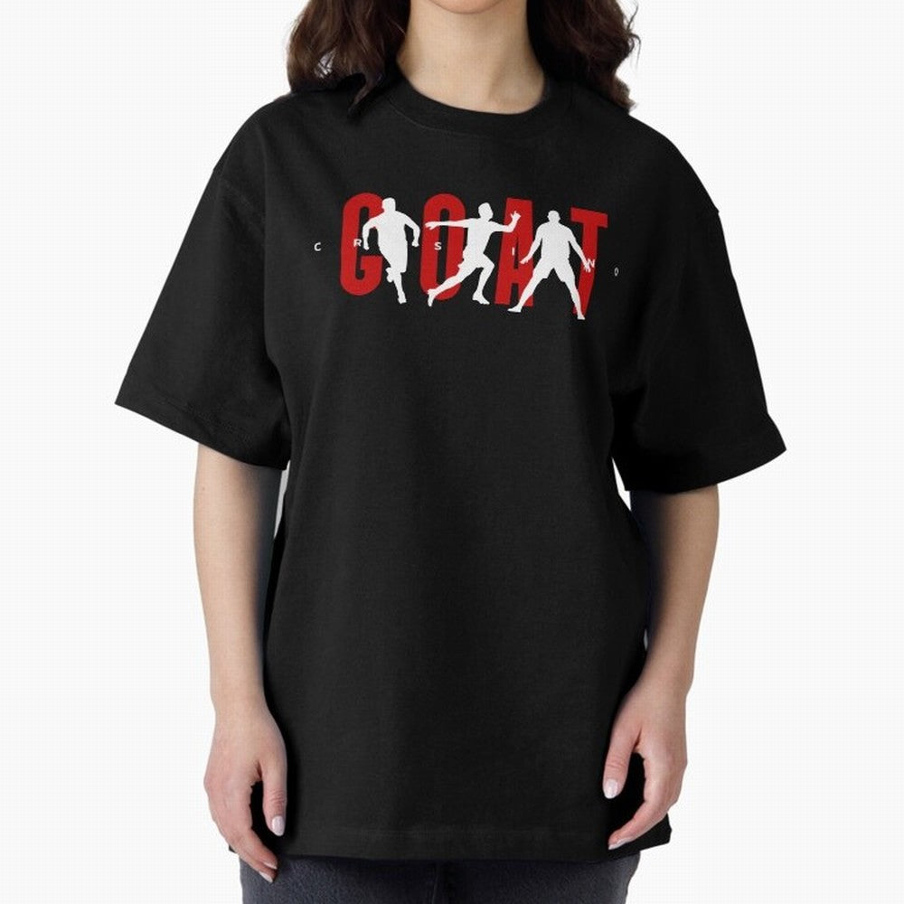 Cristiano Ronaldo Goat Oversized T-Shirt Make the Season About FIFA World Cup 2026 Group Stage Spirit, Connected to Spain and Netherlands, CR7 and Messi, Worldwide Fan Energy, Dramatic Goals, Stadium Lights and Championship Celebrations; Made for