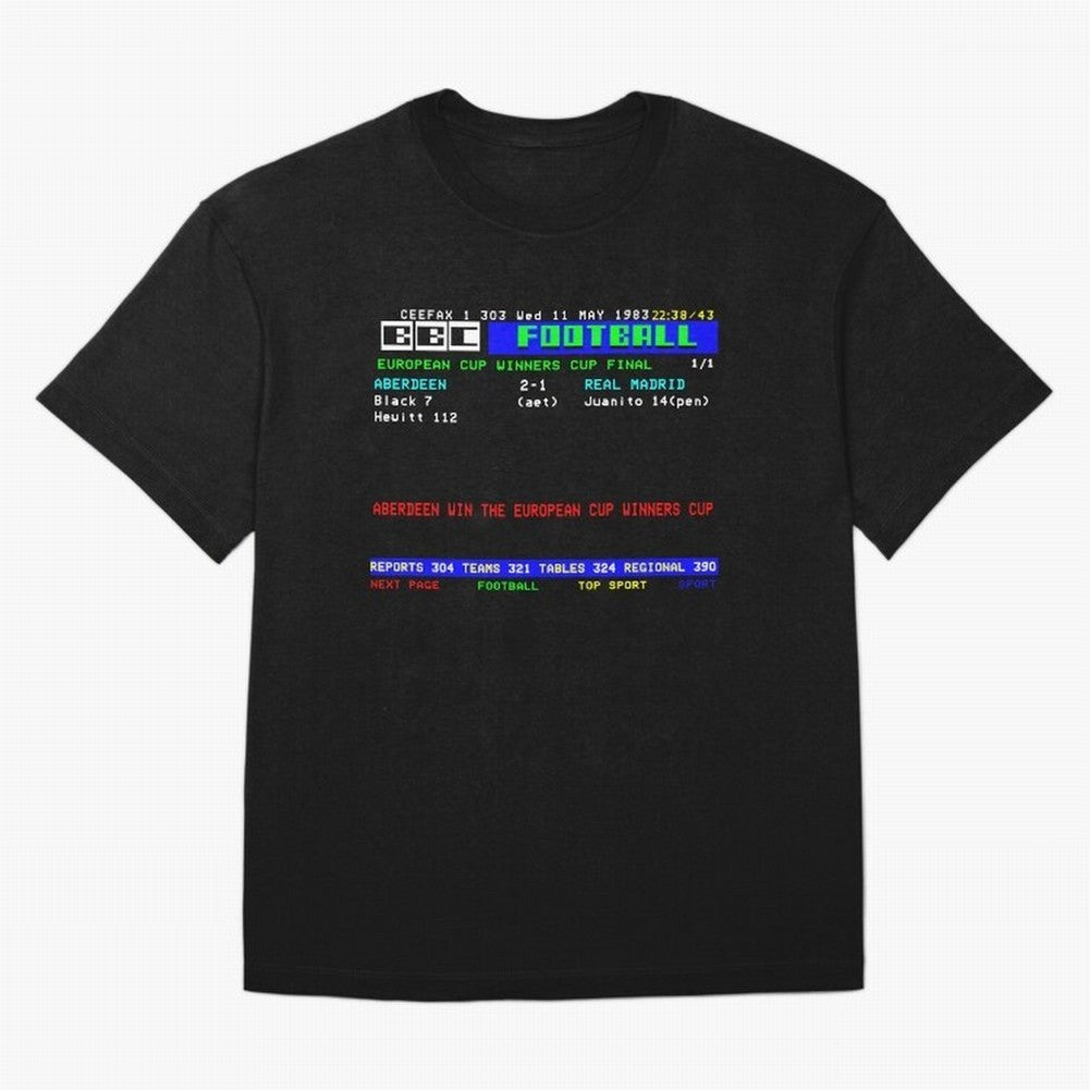 Aberdeen Cup Winners Cup Final 1983 CEEFAX Oversized T-Shirt Celebrate Rivalries and Pride in FIFA World Cup 2026 Connected to Mbappe and Neymar, Spain and Netherlands Energy, Game Day Rituals, Football Legends, Country Pride and the Road to the