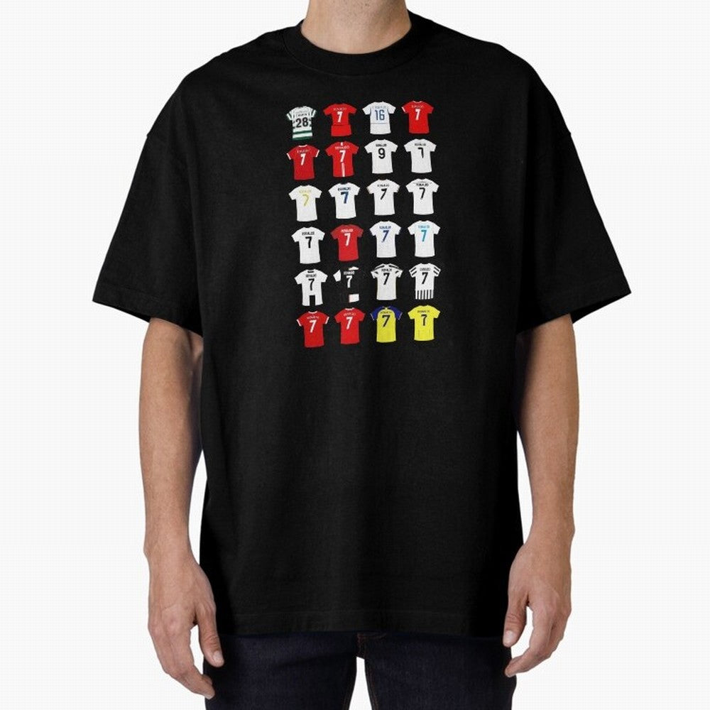 Cristiano Ronaldo Football Shirt Oversized T-Shirt Cheer through Every Moment of Global Football Passion for FIFA World Cup 2026 USA Canada Mexico, Connected to Cristiano Ronaldo, England, France and Netherlands, Vintage Soccer Flavor, Modern