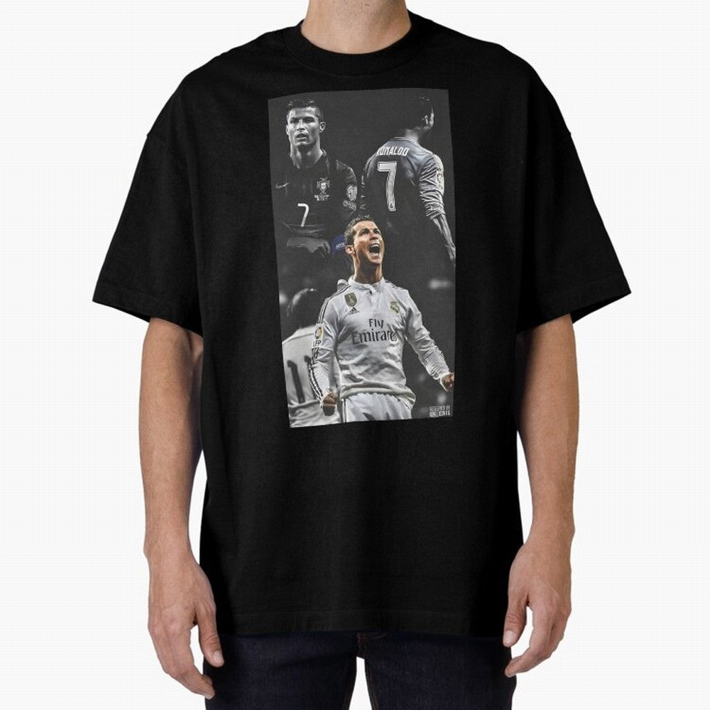 Cristiano Ronaldo CR7 Football Art Poster Oversized T-Shirt Keep Football History Alive during FIFA World Cup 2026 for Fans of CR7 and Messi and Argentina, Bringing Worldwide Fan Energy, Dramatic Goals, Stadium Lights and Championship Celebrations;
