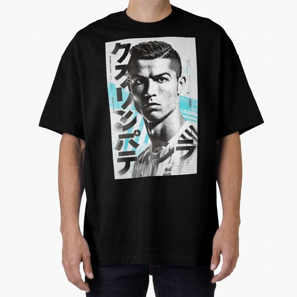 Cristiano Japanese Poster Oversized T-Shirt Make Game Day About the FIFA World Cup 2026 Journey through Cristiano Ronaldo, Haaland and CR7 Highlights, England, France and Netherlands Pride, Champion Mindset, Group Stage Buzz, Knockout Tension and