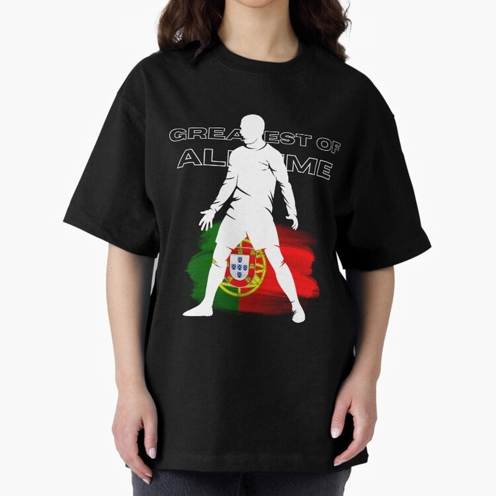 Cristiano Ronaldo Portugal Greatest Of All Time Oversized T-Shirt Bring Stadium Energy to FIFA World Cup 2026 with Haaland, Portugal, Spain and Germany Energy, Goal Celebration Energy, Supporter Heritage, Football Icons and Worldwide Tournament