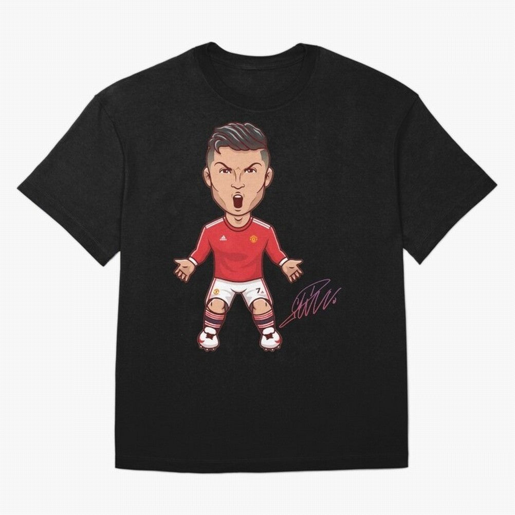 Cristiano Ronaldo CR7 Signature Oversized T-Shirt Show Match Day Excitement for Global Football Passion for FIFA World Cup 2026 Group Stage, Capturing Haaland and Mbappe, Argentina, France and Brazil, Vintage Soccer Flavor, Modern Football Stars,