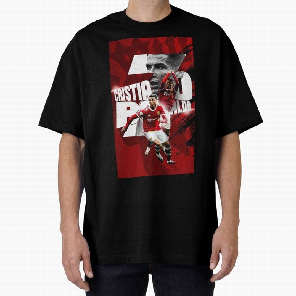 Cristiano Ronaldo Illustration Oversized T-Shirt Back Your Heroes with Match Day Hype around FIFA World Cup 2026, Mbappe and Neymar, England, Champion Mindset, Group Stage Buzz, Knockout Tension and Passionate Fan Culture; Perfect for Supporters