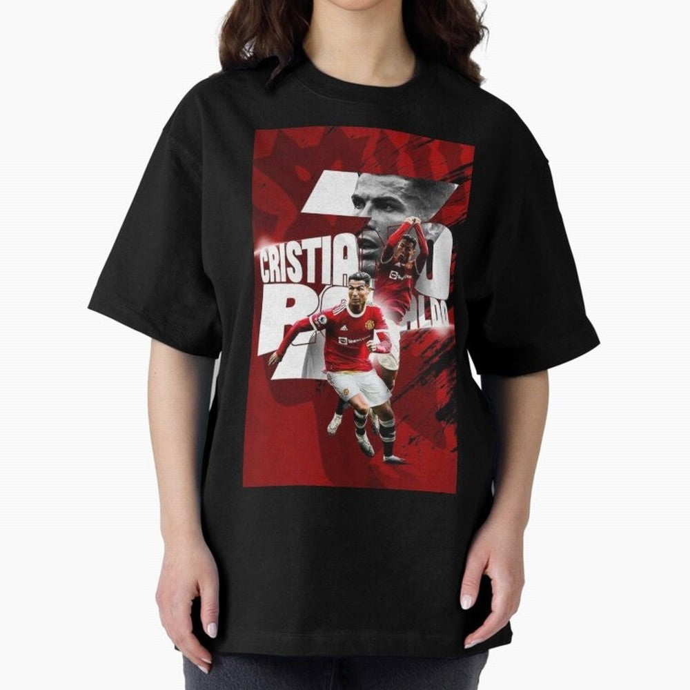 Cristiano Ronaldo Illustration Oversized T-Shirt Back Your Heroes with Match Day Hype around FIFA World Cup 2026, Mbappe and Neymar, England, Champion Mindset, Group Stage Buzz, Knockout Tension and Passionate Fan Culture; Perfect for Supporters