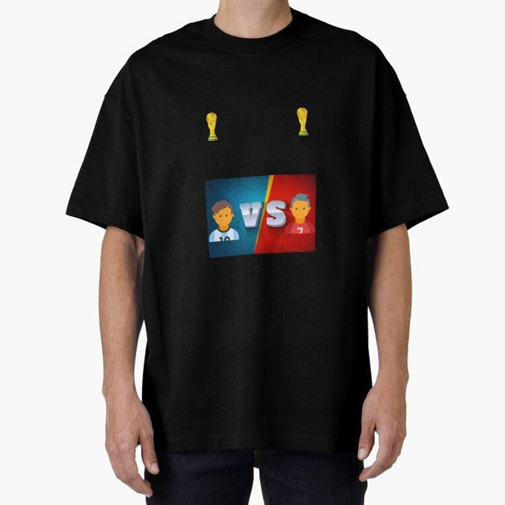 THE RONALDO VS MESSI Oversized T-Shirt Show Love for Legendary Goals in the FIFA World Cup 2026 Journey through Mbappe Highlights, France and Portugal Pride, Supporter Pride, Iconic Celebrations, Legendary Names and Global Match Day Energy; Ideal
