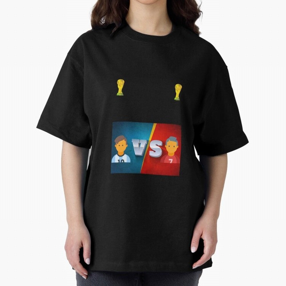 THE RONALDO VS MESSI Oversized T-Shirt Show Love for Legendary Goals in the FIFA World Cup 2026 Journey through Mbappe Highlights, France and Portugal Pride, Supporter Pride, Iconic Celebrations, Legendary Names and Global Match Day Energy; Ideal