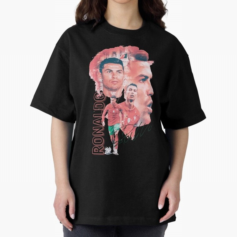 Cristiano Ronaldo Design Oversized T-Shirt Show Fan Pride Across the FIFA World Cup 2026 Group Stage Journey through Haaland Highlights, Germany Pride, Worldwide Fan Energy, Dramatic Goals, Stadium Lights and Championship Celebrations; Ideal for