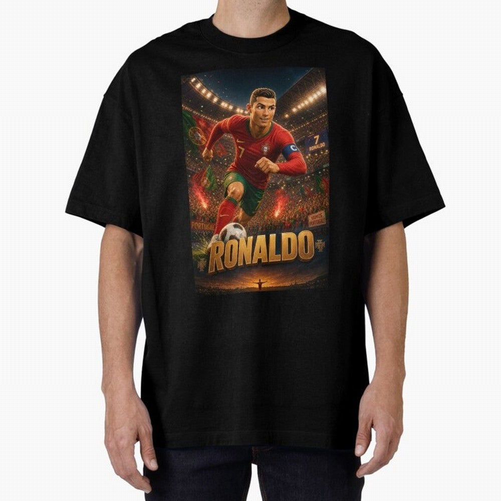 Ronaldo Oversized T-Shirt Celebrate the Road through FIFA World Cup 2026 Group Stage for Fans of Mbappe and Neymar and Spain, Bringing Football Passion, Legendary Performances, Festival Vibes and Supporter Community; Perfect for People Who Love