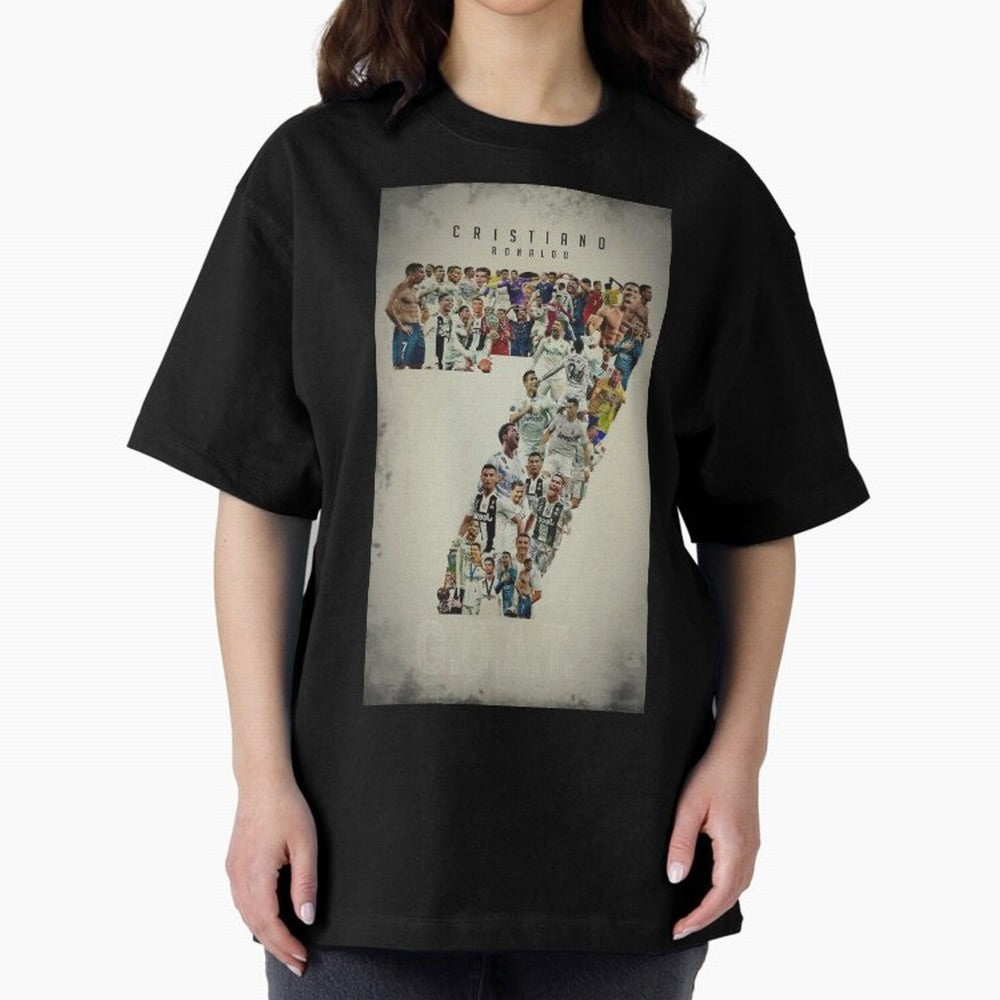 Cristiano Ronaldo Oversized T-Shirt Build Global Football Passion for FIFA World Cup 2026, Inspired by Messi, Neymar and Mbappe, England and Germany, Football History, Final Match Energy, Crowd Noise and Once in a Lifetime Moments; Built for