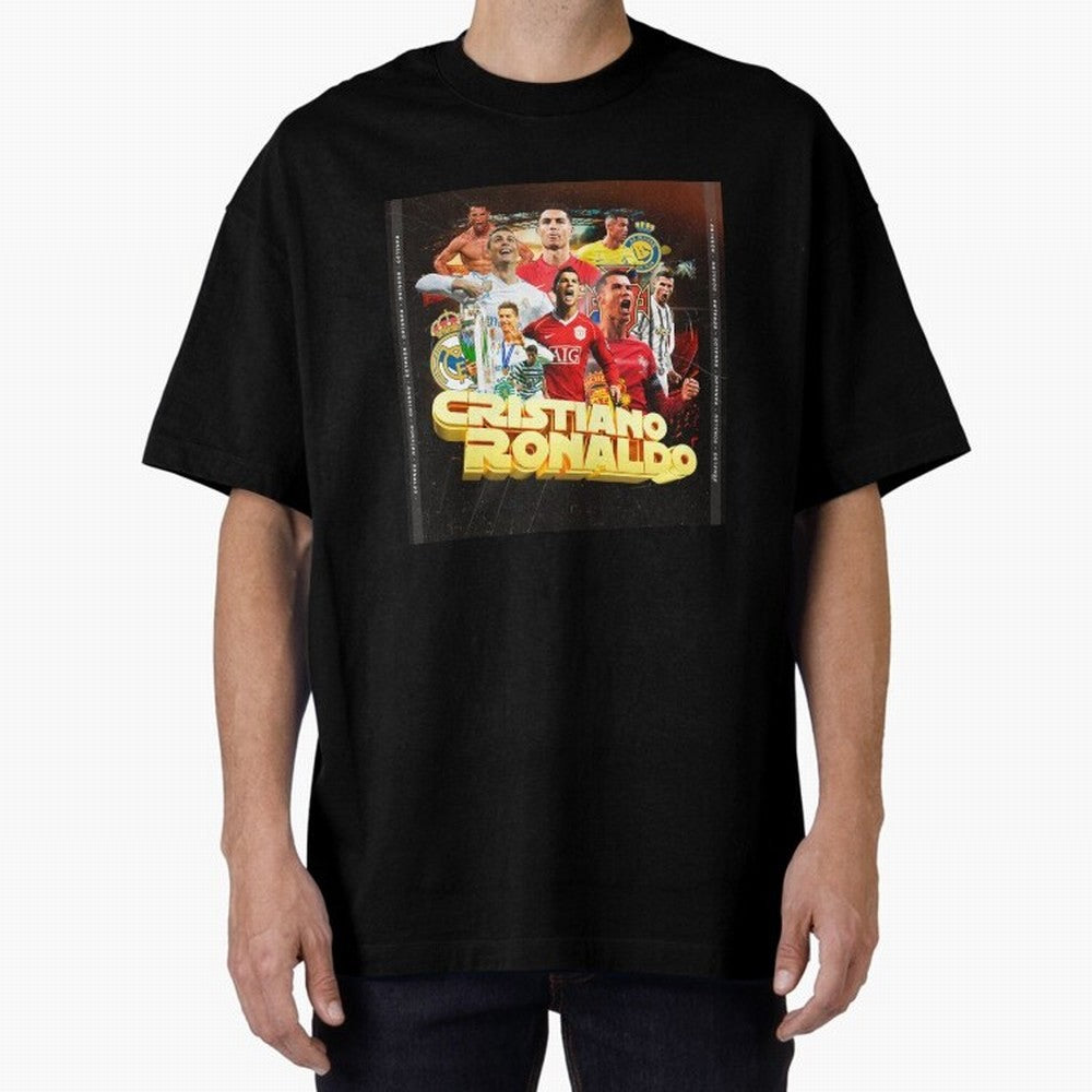 Cristiano Ronaldo Best of Career Oversized T-Shirt Bring Trophy Dreams to FIFA World Cup 2026 for Fans of Cristiano Ronaldo, Haaland and CR7 and Portugal, Bringing Football Passion, Legendary Performances, Festival Vibes and Supporter Community;