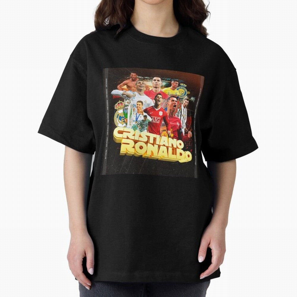 Cristiano Ronaldo Best of Career Oversized T-Shirt Bring Trophy Dreams to FIFA World Cup 2026 for Fans of Cristiano Ronaldo, Haaland and CR7 and Portugal, Bringing Football Passion, Legendary Performances, Festival Vibes and Supporter Community;