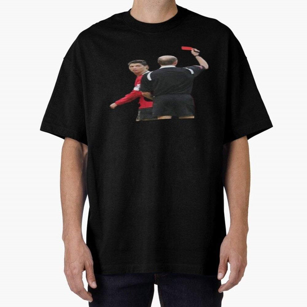 Cristiano Ronaldo Red Card Oversized T-Shirt Join Supporters Worldwide for Global Football Passion for FIFA World Cup 2026 Group Stage, Featuring Cristiano Ronaldo, Haaland and CR7, Spain, Stadium Chants, National Pride, Trophy Dreams and
