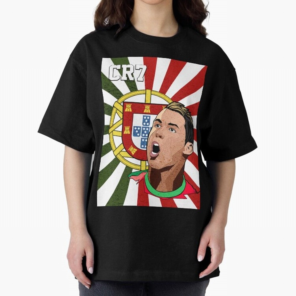 Cristiano Ronaldo 7 Oversized T-Shirt Celebrate Football Dreams Across FIFA World Cup 2026 Spirit, Connected to France, Cristiano Ronaldo, Goal Celebration Energy, Supporter Heritage, Football Icons and Worldwide Tournament Joy; Great for Watch