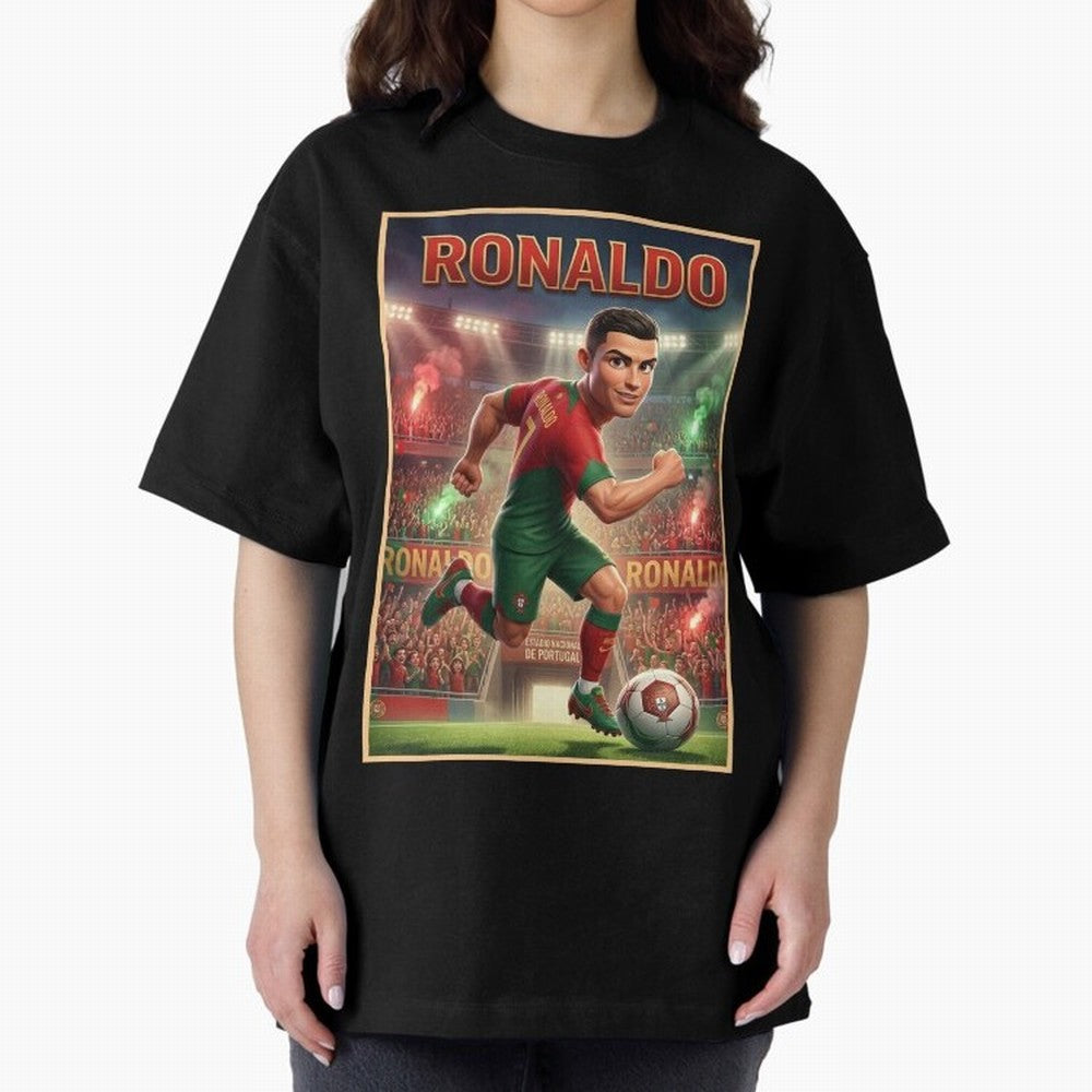 Ronaldo Oversized T-Shirt Enjoy Match Day Hype around FIFA World Cup 2026 Group Stage, Cristiano Ronaldo, France and Portugal, Football History, Final Match Energy, Crowd Noise and Once in a Lifetime Moments; Ideal for Fans Who Follow Messi,