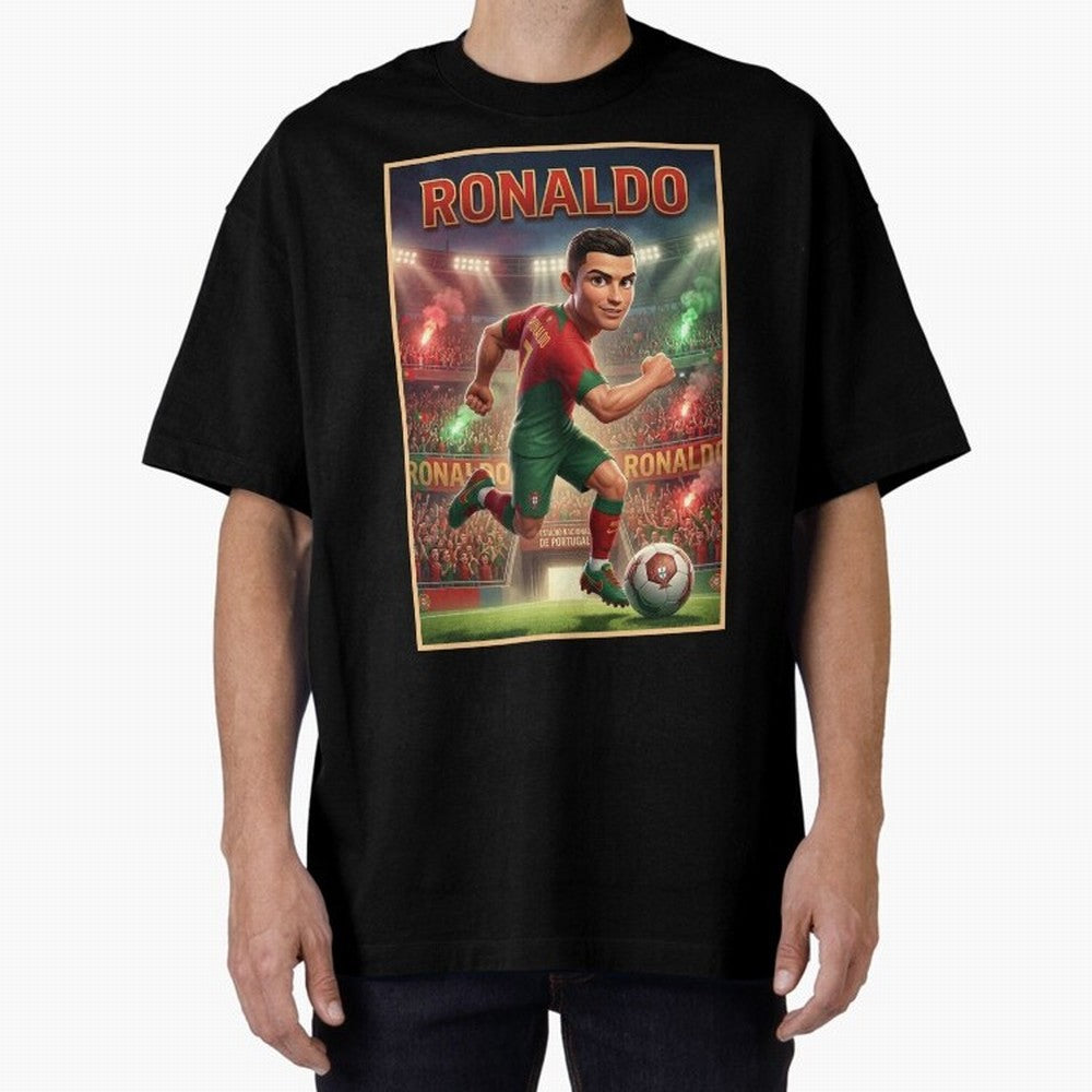Ronaldo Oversized T-Shirt Enjoy Match Day Hype around FIFA World Cup 2026 Group Stage, Cristiano Ronaldo, France and Portugal, Football History, Final Match Energy, Crowd Noise and Once in a Lifetime Moments; Ideal for Fans Who Follow Messi,